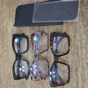 ✨️ NWOT Stylish Square Frame Glasses Set Of 3